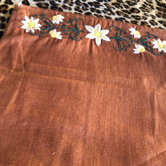 Nubby Cotton Embroidered Handbag / Clutch - Picture 7 of 16